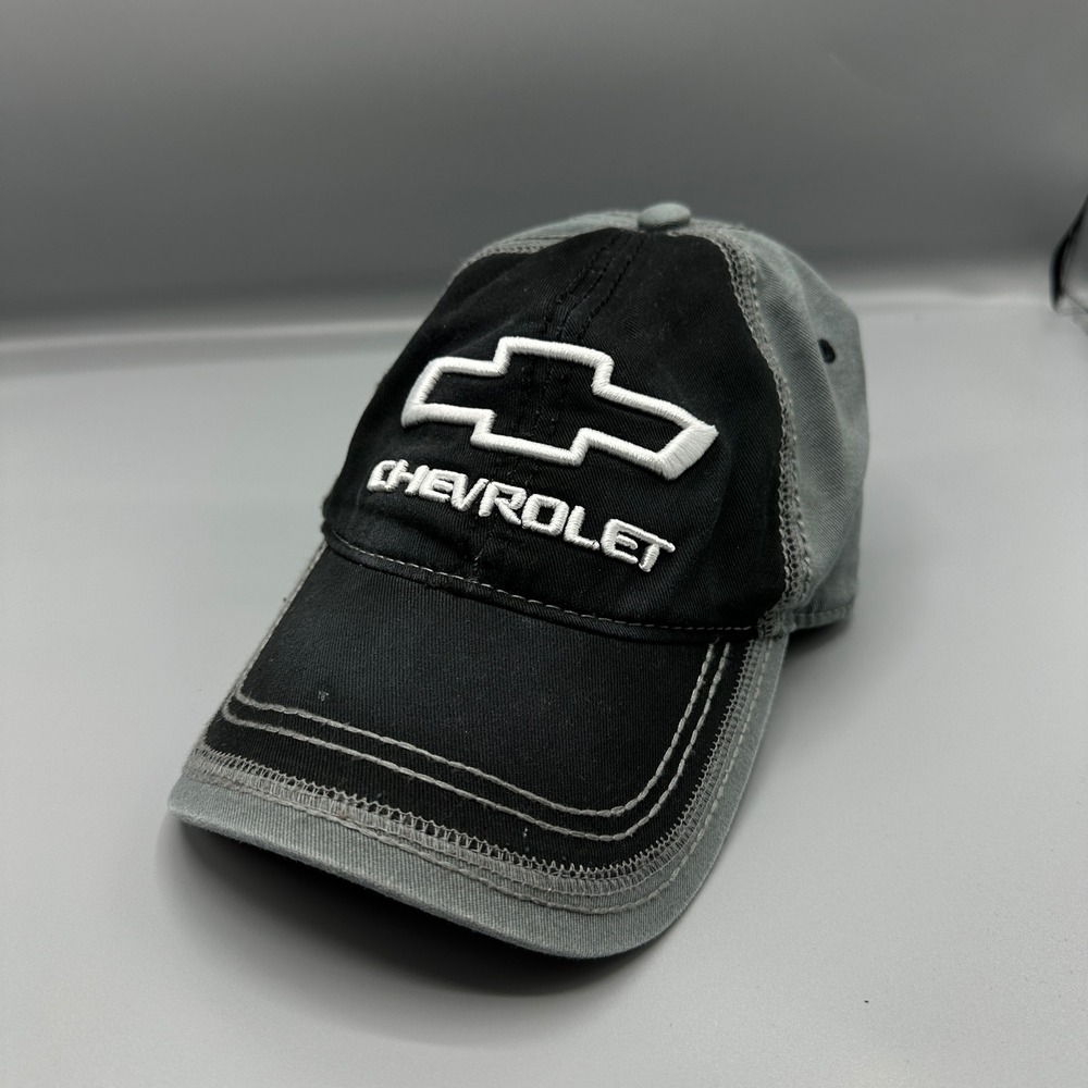 Chevrolet GM Official Licensed Hat Black Grey Bowtie Adjustable Baseball Cap